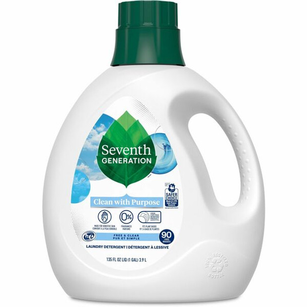 Seventh Generation Natural Laundry Detergent - Ready-To-Use - 50 fl oz (1.6 quart) - 1 Each - White, Green, Blue