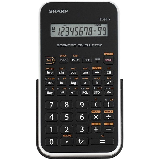 Sharp EL-501X2BWH Scientific Calculator - 146 Functions - Battery Powered, Large LCD, Durable, Hard Case - 1 Line(s) - 10 Digits - LCD - Battery Powered - 2 - LR1130 - 5.1" x 3.1" x 0.5" - Black, White - 1 Each