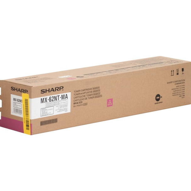 Sharp MX62NTMA Original Toner Cartridge - Laser - High Yield - 40000 Pages - Magenta - 1 Each