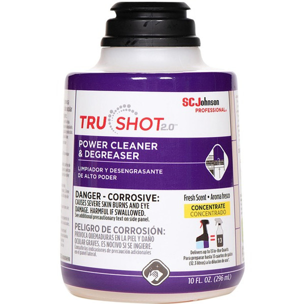 TruShot 2.0 Power Cleaner and Degreaser - Concentrate - 10 fl oz (0.3 quart) - Clean Fresh ScentCartridge - 4 / Carton - Purple