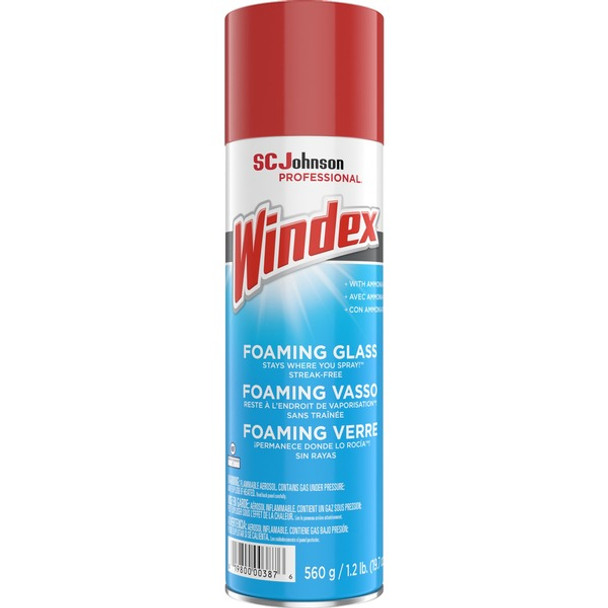 Windex&reg; Foaming Glass Cleaner - 19.7 fl oz (0.6 quart) - 6 / Carton - White
