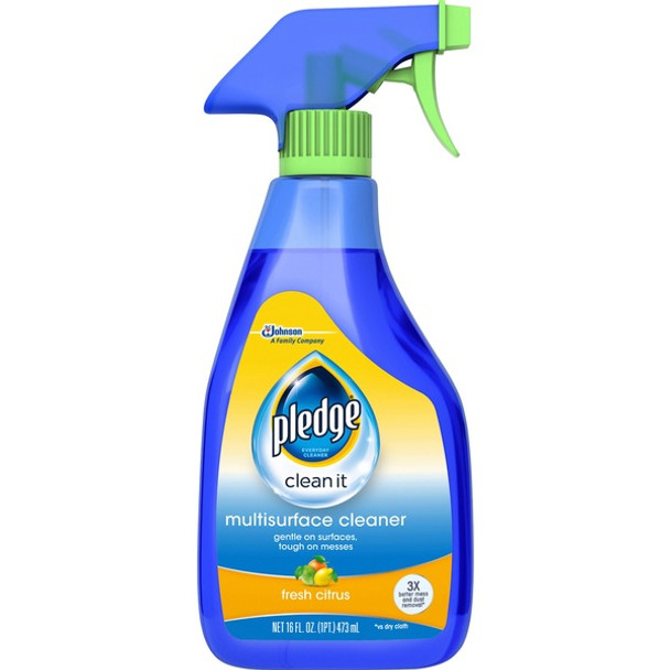 Pledge Multi Surface Everyday Cleaner - Ready-To-Use - 16 fl oz (0.5 quart)Bottle - 6 / Carton - No-wax - Clear