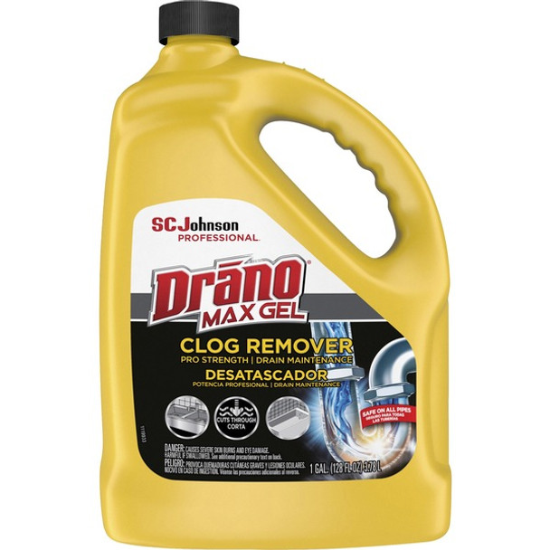 Drano Max Gel Clog Remover - Ready-To-Use - 128 oz (8 lb) - 1 Each - Clear