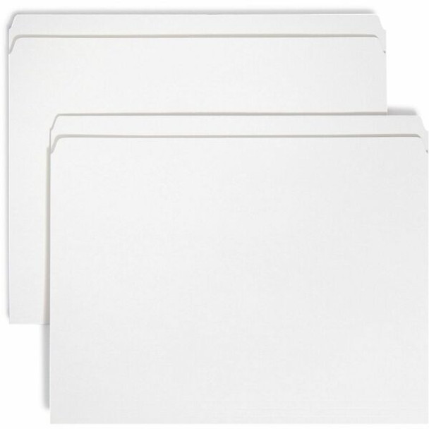 Smead Colored Straight Tab Cut Letter Recycled Top Tab File Folder - 8 1/2" x 11" - 3/4" Expansion - White - 10% Recycled - 100 / Box