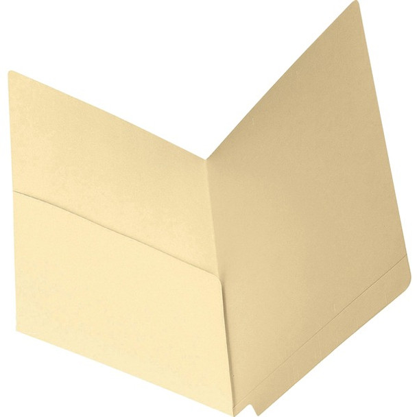 Smead Straight Tab Cut Letter Recycled File Pocket - 8 1/2" x 11" - 1 Pocket(s) - Manila - 10% Recycled - 50 / Box