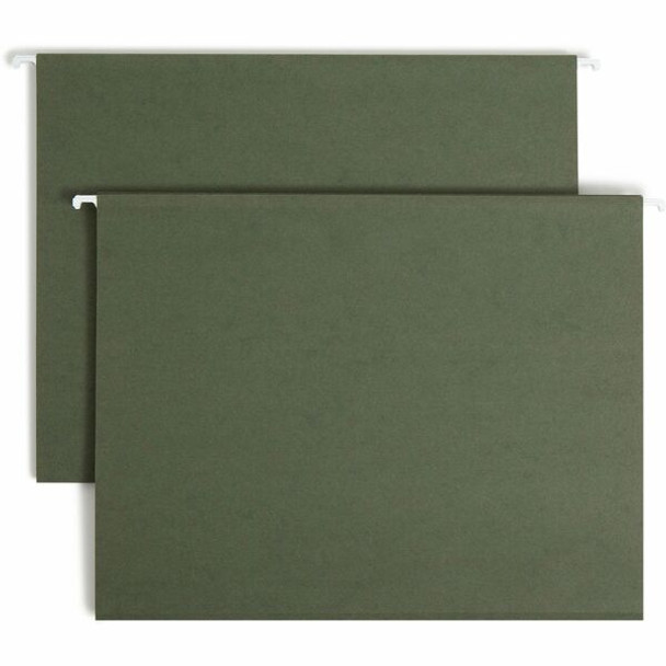Smead Letter Recycled Hanging Folder - 8 1/2" x 11" - 2" Expansion - Vinyl - Standard Green - 10% Recycled - 25 / Box