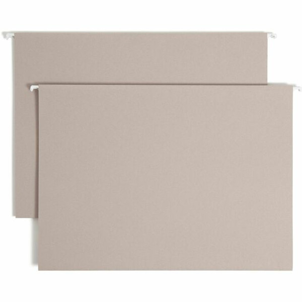 Smead TUFF 1/3 Tab Cut Legal Recycled Hanging Folder - 8 1/2" x 14" - 3" Expansion - Top Tab Location - Assorted Position Tab Position - Steel Gray - 10% Recycled - 18 / Box