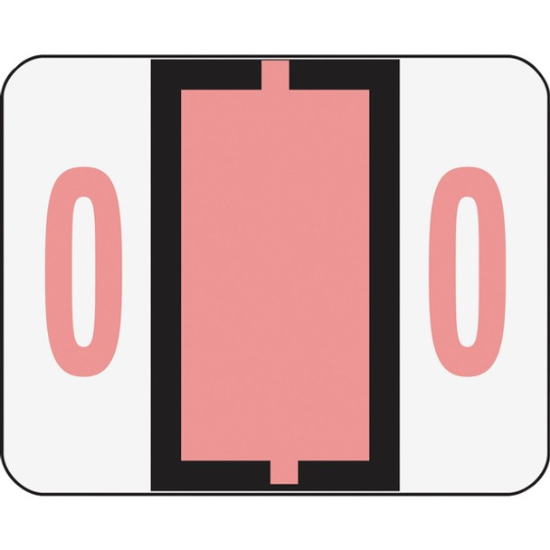 Smead BCCRN Bar-Style Color-Coded Labels - "Number" - 1 1/4" Width x 1" Length - Pink - 500 / Roll