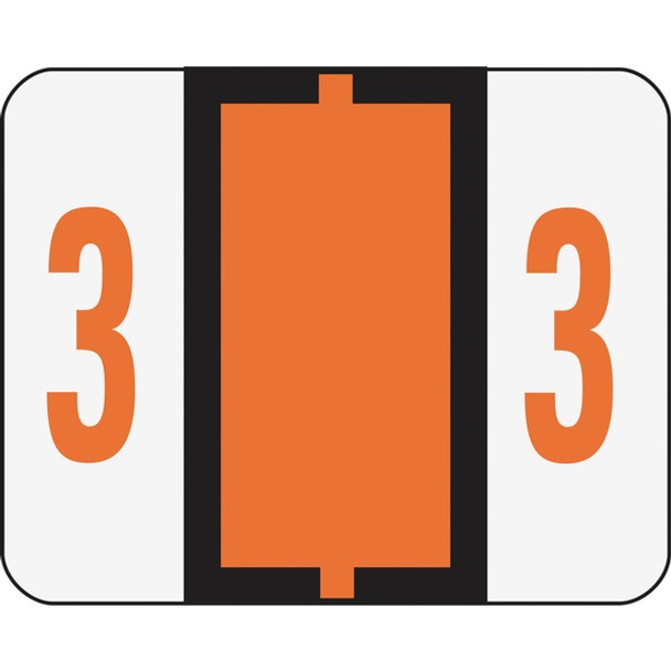 Smead BCCRN Bar-Style Color-Coded Labels - "Number" - 1 1/4" Width x 1" Length - Dark Orange - 500 / Roll