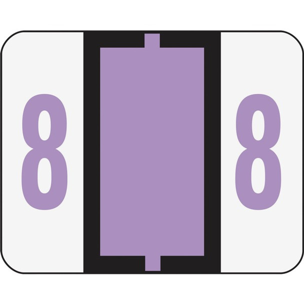 Smead BCCRN Bar-Style Color-Coded Labels - "Number" - 1 1/4" Width x 1" Length - Lavender - 500 / Roll