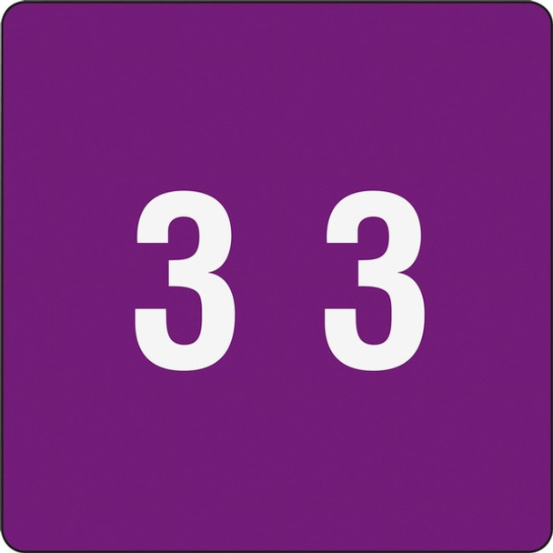 Smead DCC Color-Coded Numeric Labels - "Number" - 1 1/2" Width x 1 1/2" Length - Purple - 250 / Roll