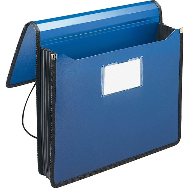 Smead Letter File Wallet - 8 1/2" x 11" - 5 1/4" Expansion - Front Pocket(s) - Plastic - Navy Blue - 1 Each