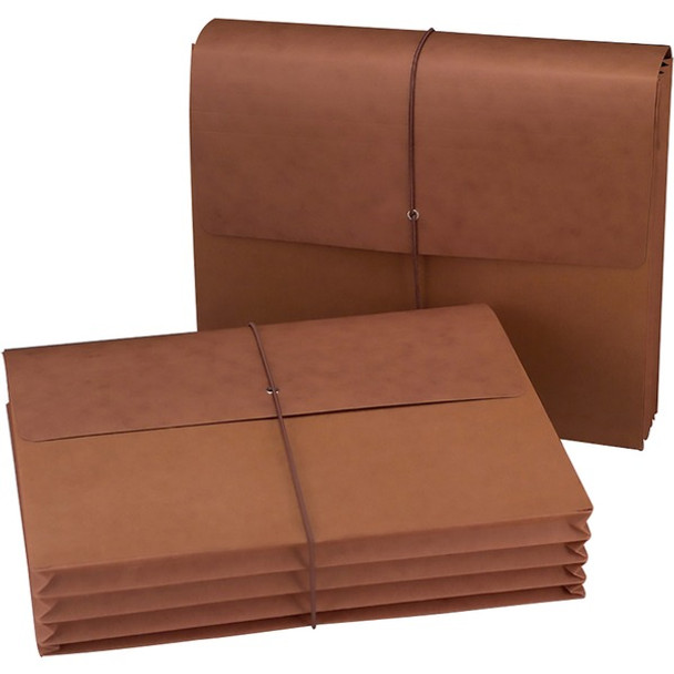 Smead Letter Recycled Expanding File - 8 1/2" x 11" - 400 Sheet Capacity - 3 1/2" Expansion - Redrope - 30% Recycled - 50 / Carton