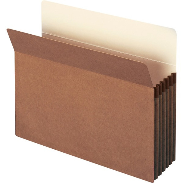 Smead Straight Tab Cut Letter Recycled File Pocket - 8 1/2" x 11" - 5 1/4" Expansion - Top Tab Location - Kraft, Redrope - Redrope - 30% Recycled - 10 / Box