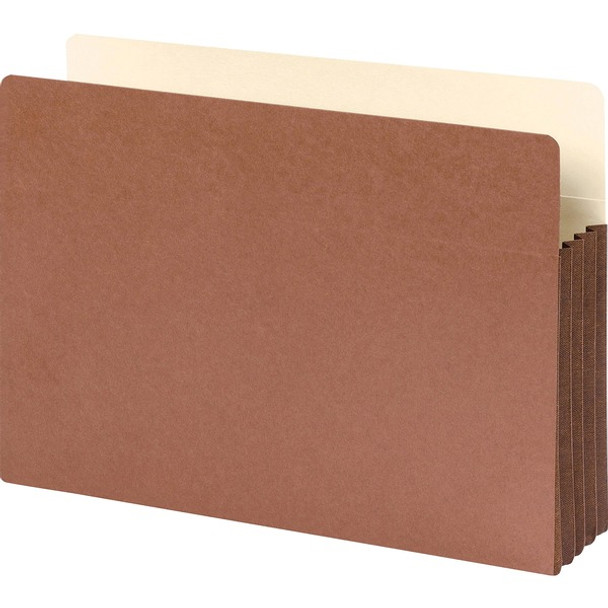 Smead Straight Tab Cut Legal Recycled File Pocket - 8 1/2" x 14" - 3 1/2" Expansion - Top Tab Location - Redrope - Redrope - 30% Recycled - 10 / Box