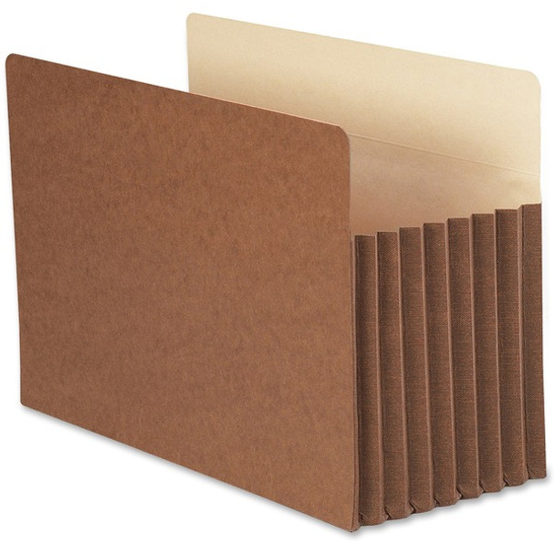 Smead TUFF Straight Tab Cut Legal Recycled File Pocket - 8 1/2" x 14" - 1600 Sheet Capacity - 7" Expansion - Redrope - 30% Recycled - 5 / Box