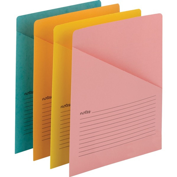 Smead Organized Up Recycled File Jacket - Aqua, Goldenrod, Pink, Yellow - 10% Recycled - 12 / Pack