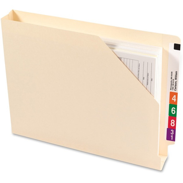 Smead Shelf-Master Straight Tab Cut Letter Recycled File Jacket - 8 1/2" x 11" - 1 1/2" Expansion - Manila - 10% Recycled - 50 / Box