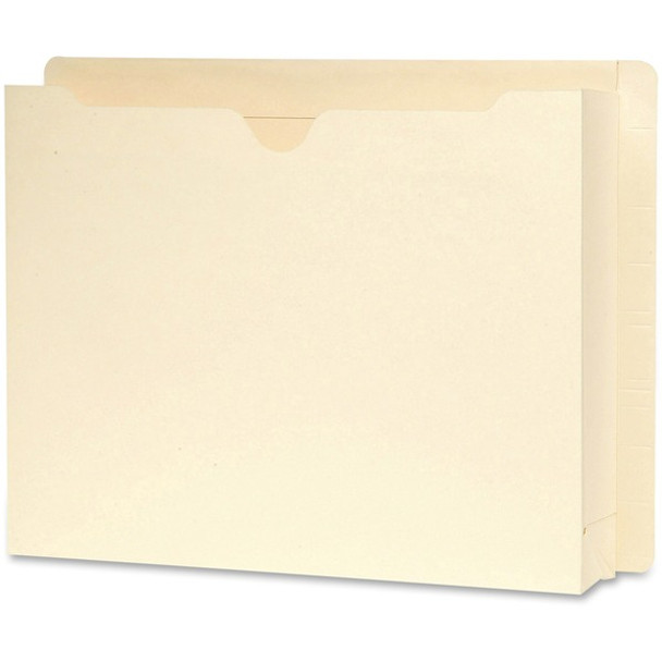Smead Straight Tab Cut Letter Recycled File Jacket - 8 1/2" x 11" - 2" Expansion - Manila - 10% Recycled - 25 / Box
