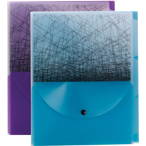 Smead 1/3 Tab Cut Letter Organizer Folder - 8 1/2" x 11" - 3 Divider(s) - Purple, Teal - 2 / Pack