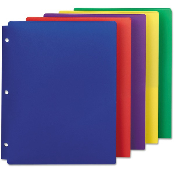 Smead Letter Pocket Folder - 8 1/2" x 11" - 50 Sheet Capacity - 2 Pocket(s) - Red, Purple, Yellow, Green, Dark Blue - 50 / Carton