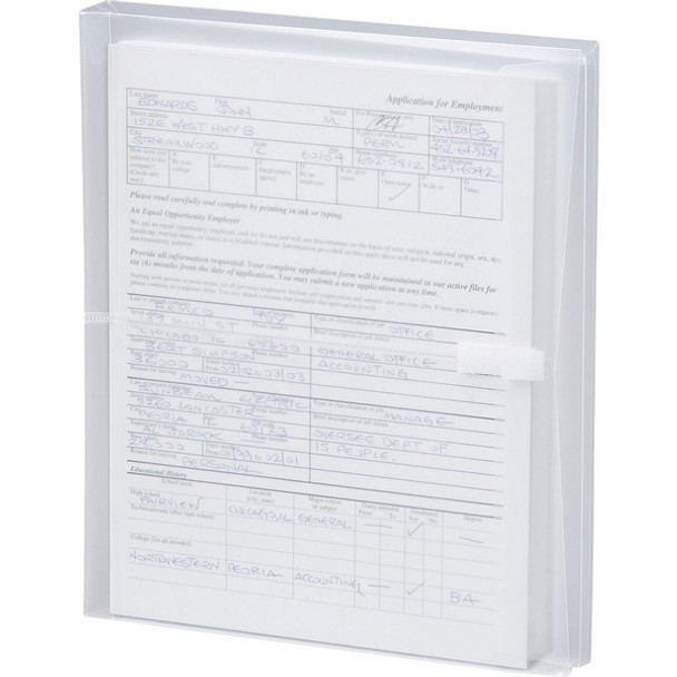Smead Letter File Pocket - 8 1/2" x 11" - 200 Sheet Capacity - 1 1/4" Expansion - Polypropylene - Clear - 5 / Pack