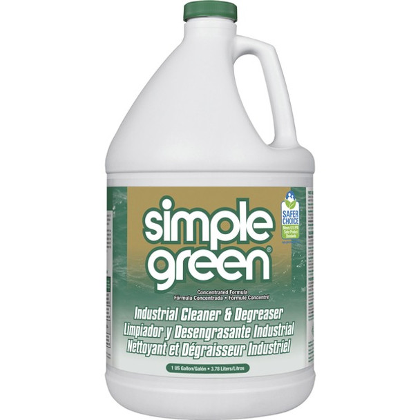 Simple Green Industrial Cleaner/Degreaser - Concentrate - 128 fl oz (4 quart) - Original Scent - 1 Each - Non-toxic, Non-flammable, Non-alcohol, Pleasant Scent, Non-abrasive - White