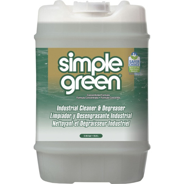 Simple Green Industrial Cleaner/Degreaser - Concentrate - 640 fl oz (20 quart) - Original Scent - 1 Each - Non-toxic, Non-abrasive, Non-flammable, Pleasant Scent - White