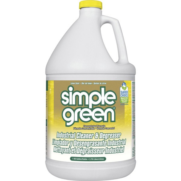 Simple Green Industrial Cleaner/Degreaser - For Washable Surface - Concentrate - 128 fl oz (4 quart) - Lemon Scent - 1 Each - Non-toxic - Lemon