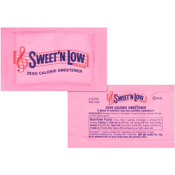 SWEET'N Low Low-Sugar Substitute Packets - Packet - Artificial Sweetener - 4/Carton - 400 Per Box