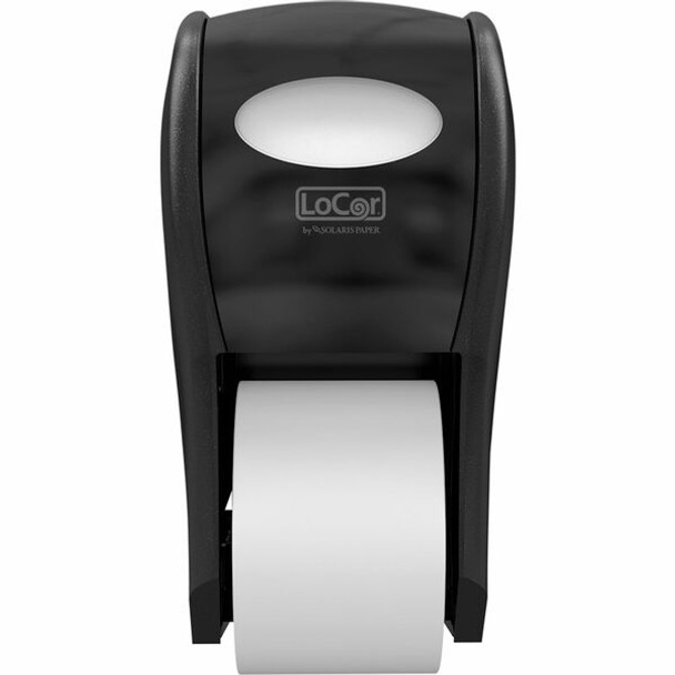 LoCor Top-Down Bath Tissue Dispenser - 300 x Sheet - 7.4" Height x 7.2" Width x 13.5" Depth - Black - 1 Each