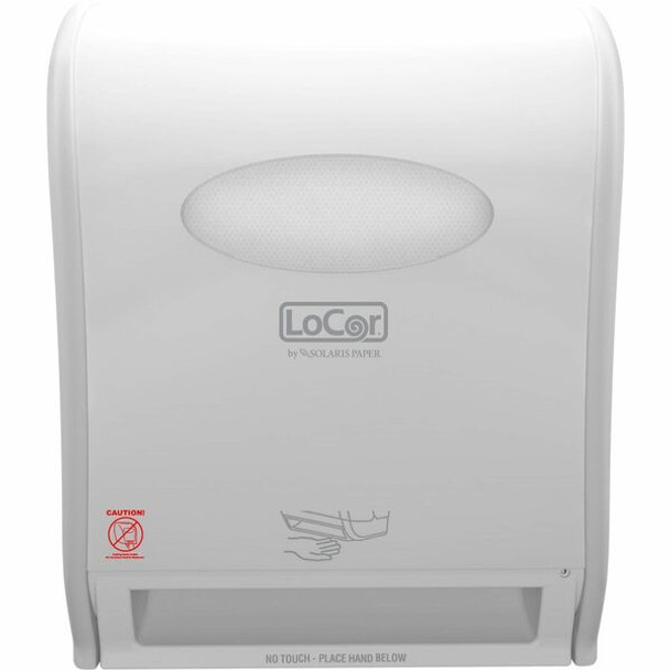 LoCor Electronic Hardwound Towel Dispenser - Touchless Dispenser - 10.2" Height x 13.6" Width x 16.4" Depth - White - 1 Each