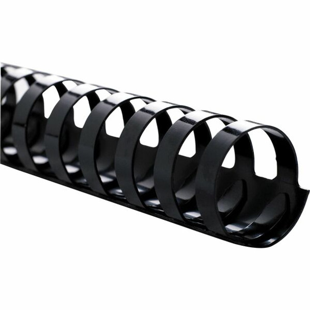 Sparco Plastic Binding Spines - 0.5" Diameter - 85 x Sheet Capacity - Black - Plastic - 100 / Box