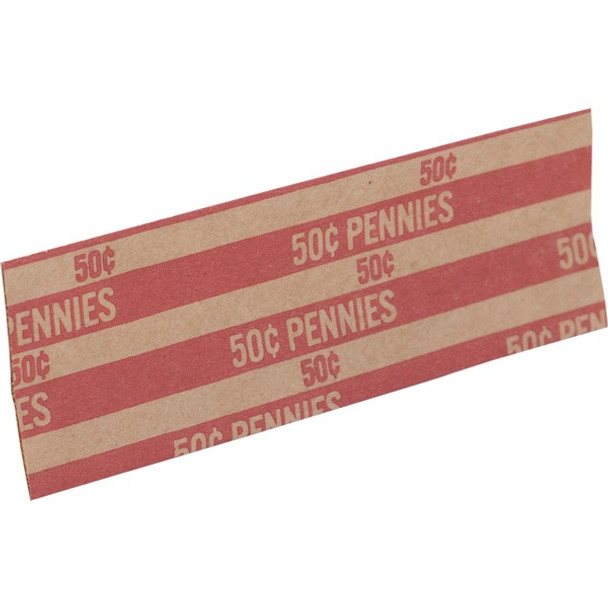Sparco Flat Coin Wrappers - 1000 Wrap(s)Total $0.50 in 50 Coins of 1Ãƒâ€šÃ‚Â¢ Denomination - 60 lb Basis Weight - Kraft - Red - 1000 / Pack