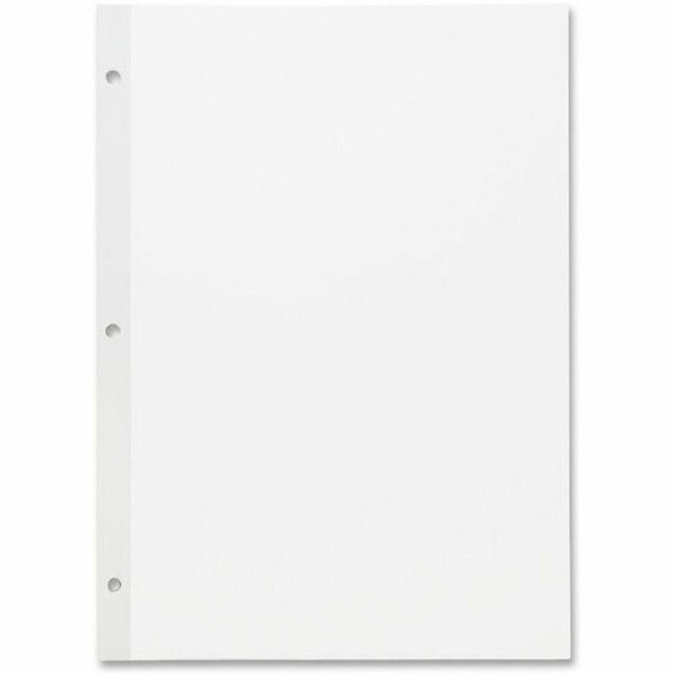 Sparco Unruled Filler Paper - 100 Sheets - Plain - Unruled Margin - 20 lb Basis Weight - Letter - 8 1/2" x 11" - White Paper - Subject, Reinforced Edges - Recycled - 100 / Pack