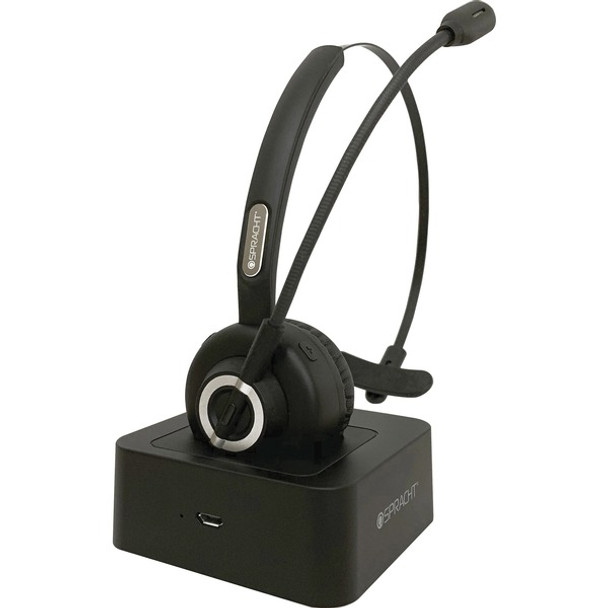 Spracht Mobile Office Headset - Wireless - Bluetooth - 33 ft - Over-the-head - Noise Cancelling Microphone - Noise Canceling - Black