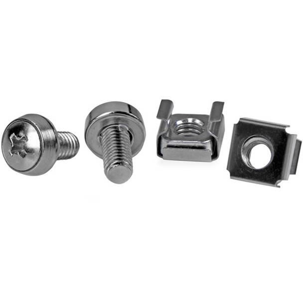 StarTech.com 50 Pkg M6 Mounting Screws and Cage Nuts - Mount server, telecom and A/V equipment with these high quality mounting screws and nuts - m6 screws - rack screws - rack nuts -cage nuts