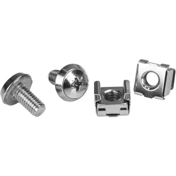 StarTech.com 100 Pkg M6 Mounting Screws and Cage Nuts for Server Rack Cabinet - Install your rack-mountable hardware securely with these high quality screws and nuts - m6 screws - rack screws - rack nuts -cage nuts