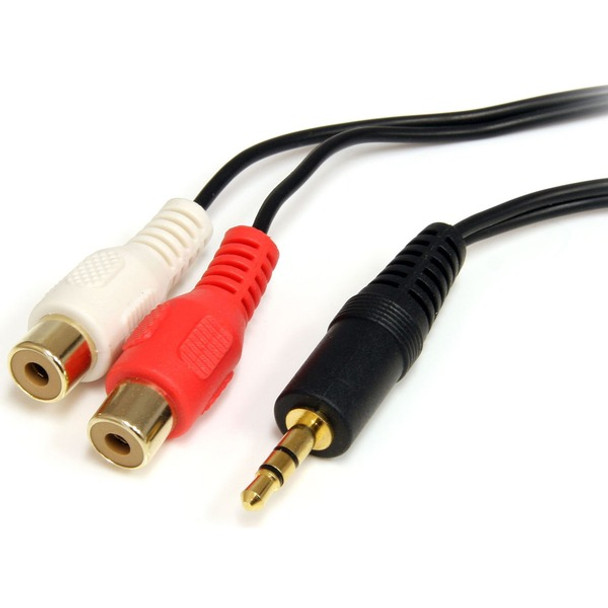 StarTech.com Startech RCA Audio Cable - 6ft - 1 x 3.5mm, 2 x RCA - Audio Cable External - Black - Connect your Computer or Audio Player to an RCA Audio Device with standard RCA cables