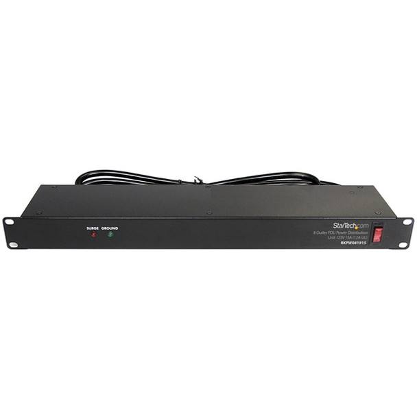 StarTech.com Rackmount PDU with 8 Outlets with Surge Protection - 19in Power Distribution Unit - 1U - Protect your equipment while adding eight additional power outlets to your server rack, with this 19in power distribution unit