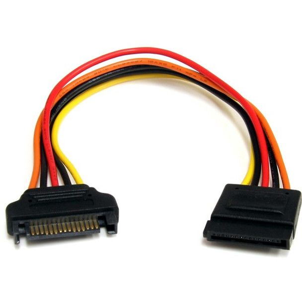 StarTech.com 8in 15 pin SATA Power Extension Cable - Extend SATA Power Connections by up to 8in - 8" sata power extension cable - 8" sata power extension cord - 8 inch sata power male female - sata power extender - sata power extension cable