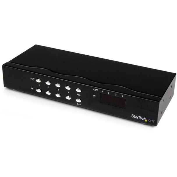 StarTech.com 4x4 VGA Video Matrix Switch Splitter with Audio - Share up to four distinct VGA inputs and audio source signals between multiple monitors - video matrix switch - VGA video switch - vga video switcher -4x4 VGA Matrix