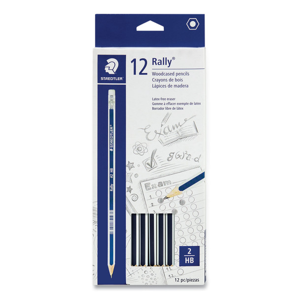 Woodcase Pencil, HB #2, Black Lead, Blue/White Barrel, 12/Pack