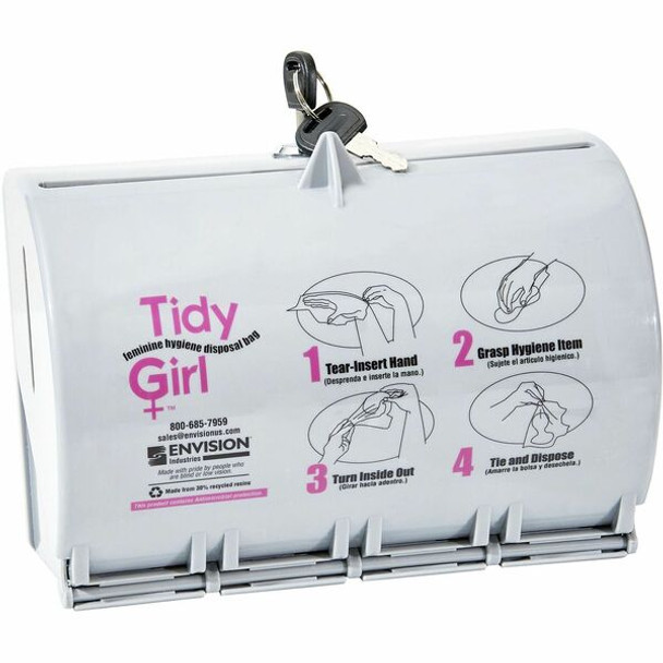 Stout Tidy Girl Feminine Hygiene Bags Dispenser - 1 Each - Smoke Gray - ABS Resin