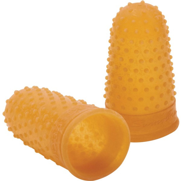 Swingline Rubber Finger Tips - #14 with 0.88" Diameter - Extra Large Size - Rubber - Amber - 1 Dozen