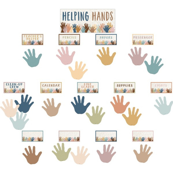 Teacher Created Resources Everyone is Welcome Helping Hands Mini Bulletin Board - Theme/Subject: Welcome - Skill Learning: Motivation, Leaders - 48 Pieces - 1 Set