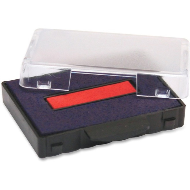 Trodat T5444 Replacement Ink Pad - 1 Each - Red, Blue Ink - Plastic