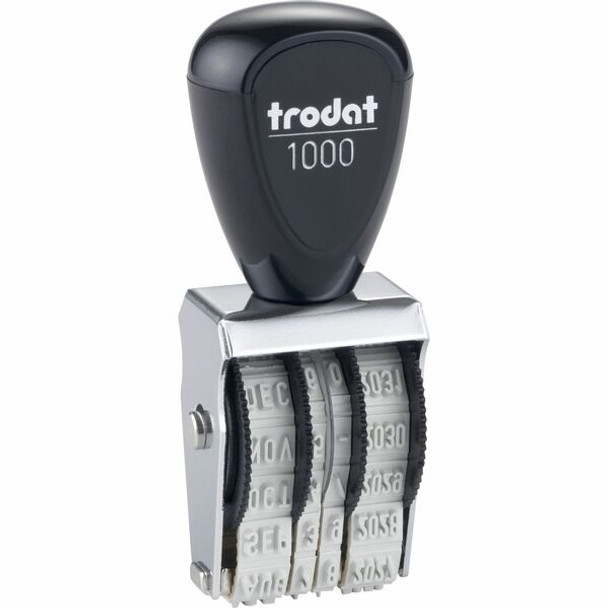 Trodat Rubber Date Stamp - Date Stamp - 4 Bands - Assorted - Rubber, Steel - 1 Each