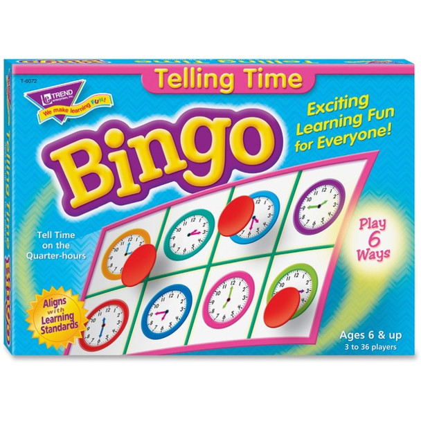 Trend Telling Time Bingo Game - Theme/Subject: Learning - Skill Learning: Time, Language - 6-8 Year