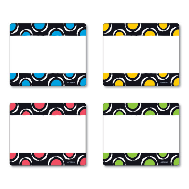 Terrific Labels Name Tags, Dots Design, 3" x 2.5", Assorted Colors, 36/Pack